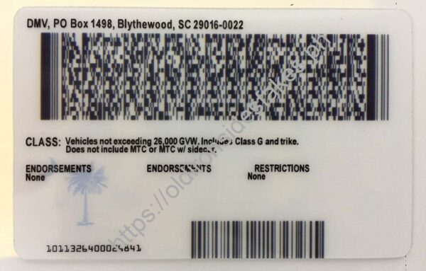 South Carolina Driver License(Old SC) - Image 5